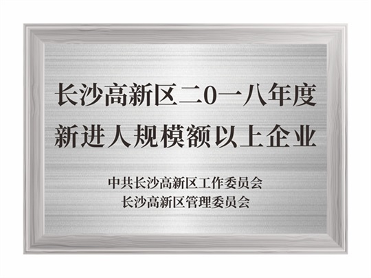 长沙市高新区2018年度新进入规模限额以上企业