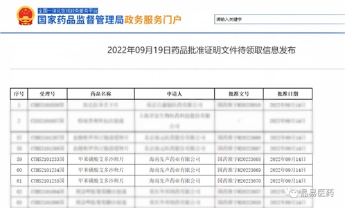 晶易动态 | 海南先声药业甲苯磺酸艾多沙班片首仿获批